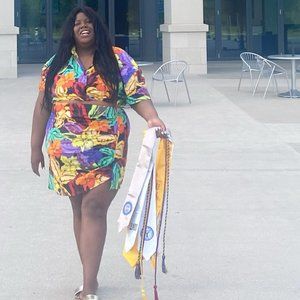 Eloquii Plus Size Tropical Print Skirt Set